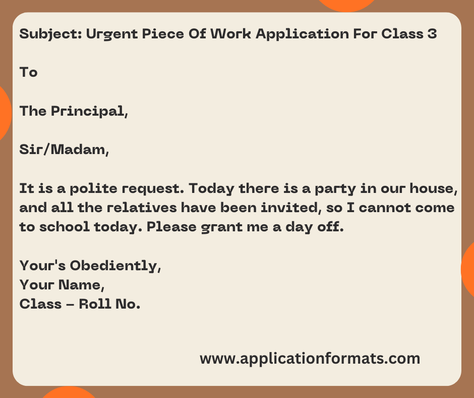 write application urgent piece work
